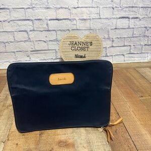 Jon Hart Navy Blue Laptop Case "Jacob” monogrammed